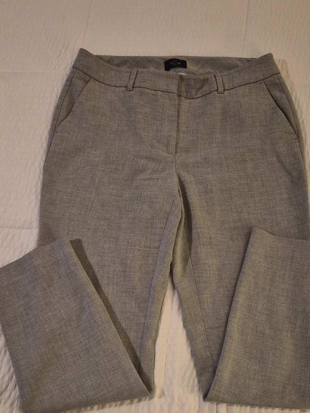 White House Black Market Light Heathered Gray Tailored Anle Trousers sz 6
